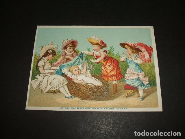 Coleccionismo cromos antiguos: CROMO SIGLO XIX NI&Ntilde;AS CON BEBE - Foto 1