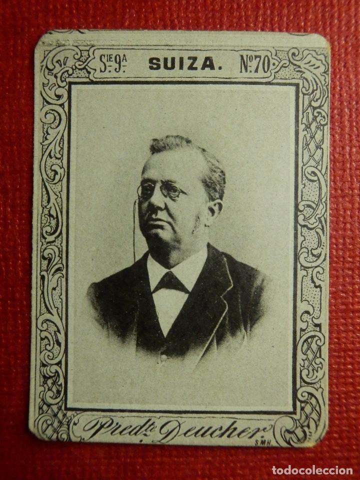 Colecionismo Cromos antigos: CROMO - FOTOTIPIA CAJAS DE CERILLAS - N&ordm; 70 DE LA SERIE 9 - Nobleza - Suiza - Presidente Deucher
