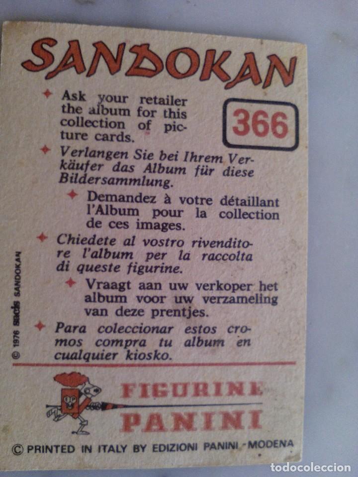 Coleccionismo cromos antiguos: cromo - sandokan - n&ordm; 366 panini - Foto 2