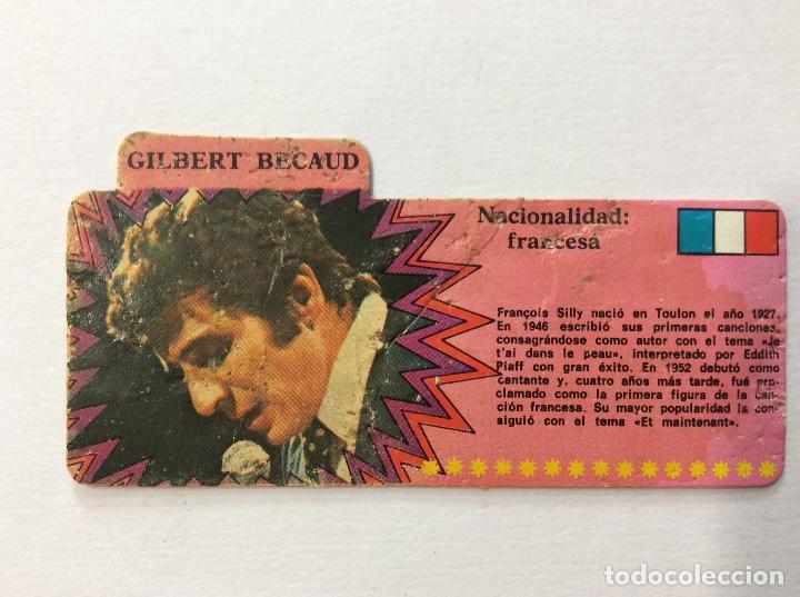 Coleccionismo cromos antiguos: CROMO BIMBO DISCOGRAF&Iacute;A GILBERT BECAUD - Foto 1