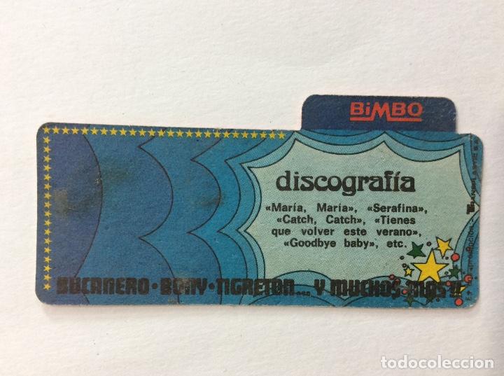 Coleccionismo cromos antiguos: CROMO BIMBO DISCOGRAF&Iacute;A IMAGEN - Foto 2