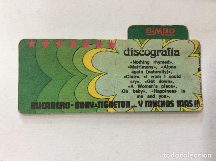 Coleccionismo cromos antiguos: CROMO BIMBO DISCOGRAF&Iacute;A GILBERT O&rsquo;SULLIVAN - Foto 2