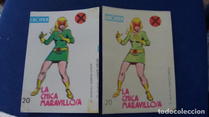 Coleccionismo Cromos antiguos: CROPAN CROMO PLÁSTICO SUPER HEROES MARVEL 20 chica maravillosa serie capa protectora color impresion - Foto 1 - 100230207