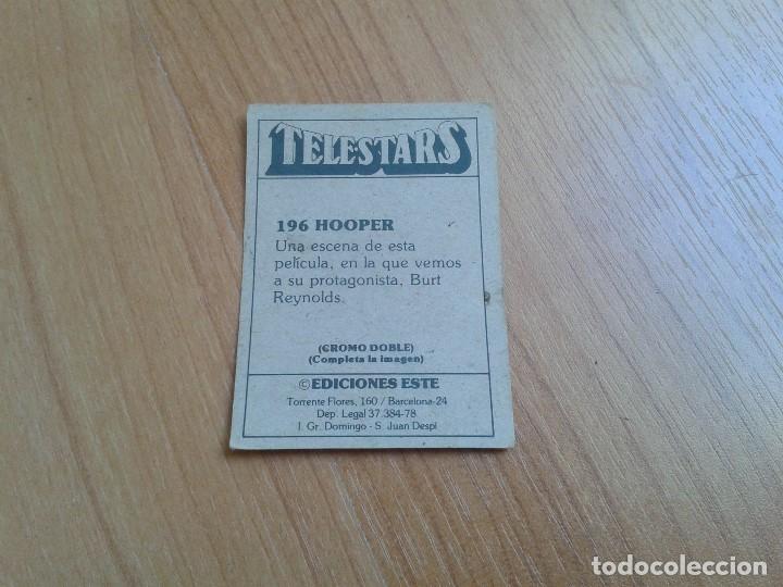 Coleccionismo cromos antiguos: TELESTARS - n&ordm; 196 - Hooper - Ediciones Este - 1978 - Nunca Pegado - Foto 2