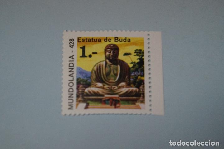 Collezionismo Figurine antiche: CROMO DE: ESTATUA DE BUDA,(SIN PEGAR),N&ordm; 428,A&Ntilde;O 1975,DEL &Aacute;LBUM,MUNDOLANDIA,DE BRUGUERA