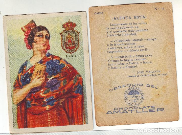 Coleccionismo cromos antiguos: C&Aacute;DIZ CROMO CHOCOLATE AMATLLER - Foto 1