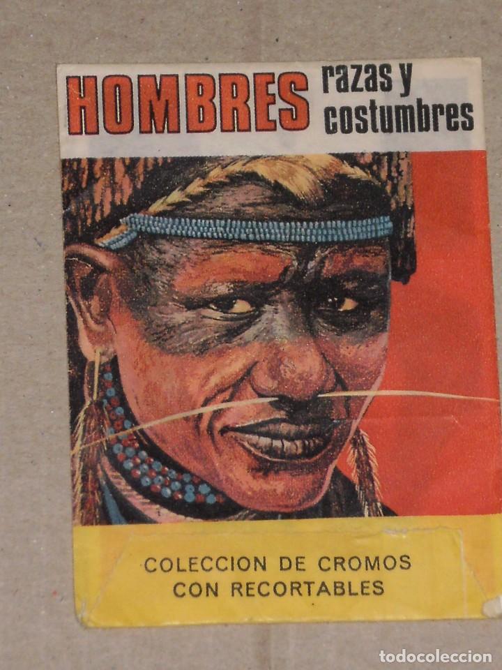 Coleccionismo cromos antiguos: SOBRE DE CROMOS SIN ABRIR , HOMBRES RAZAS Y COSTUMBRES , RUIROMER(BARCELONA) A&Ntilde;O 1972