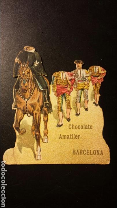 Coleccionismo cromos antiguos: Cromo troquelado toros chocolate amatller - Foto 1