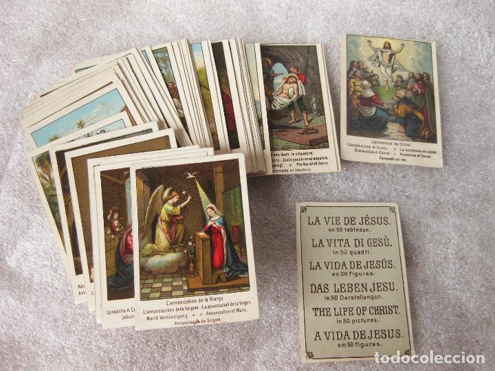Coleccionismo cromos antiguos: COLECCI&Oacute;N COMPLETA DE 50 CROMOS DE LA VIDA DE JES&Uacute;S. - Foto 1
