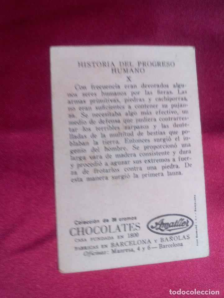 Coleccionismo cromos antiguos: CROMO HISTORIA DEL PROGRESO HUMANO. N&ordm; X. CHOCOLATES AMATLLER - Foto 2