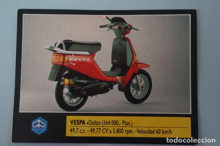 Coleccionismo Cromos antiguos: CROMO DE:MOTOS,VESPA DELTA,(SIN PEGAR),N&ordm; 147,A&Ntilde;O 1990,DEL &Aacute;LBUM,SUPER MOTO,DE ESTE