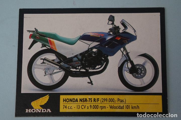 Coleccionismo Cromos antiguos: CROMO DE:MOTOS,HONDA NSR-75 R/F,(SIN PEGAR),N&ordm; 9,A&Ntilde;O 1990,DEL &Aacute;LBUM,SUPER MOTO,DE ESTE