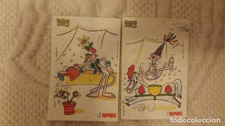 Coleccionismo cromos antiguos: 2 cromos de BIMBO de la pantera Rosa - Foto 1