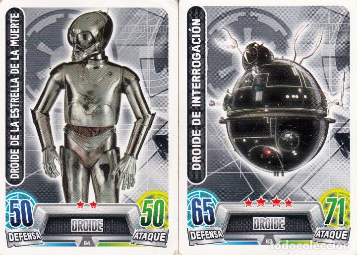 Coleccionismo cromos antiguos: LOTE FORCE ATTAX - STAR WARS - IMPERIO - DROIDE - - Foto 1
