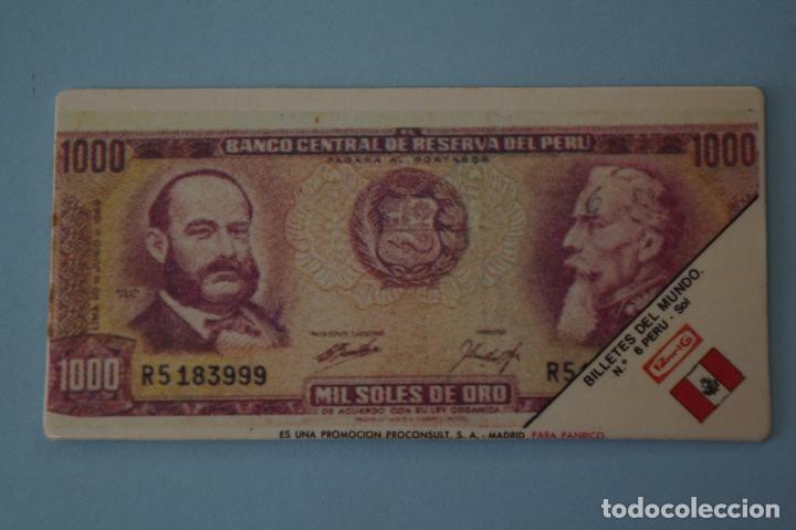 Collezionismo Figurine antiche: CROMO DE BILLETES DEL MUNDO PERU SIN PEGAR N&ordm; 6 A&Ntilde;O 197? DE PANRICO