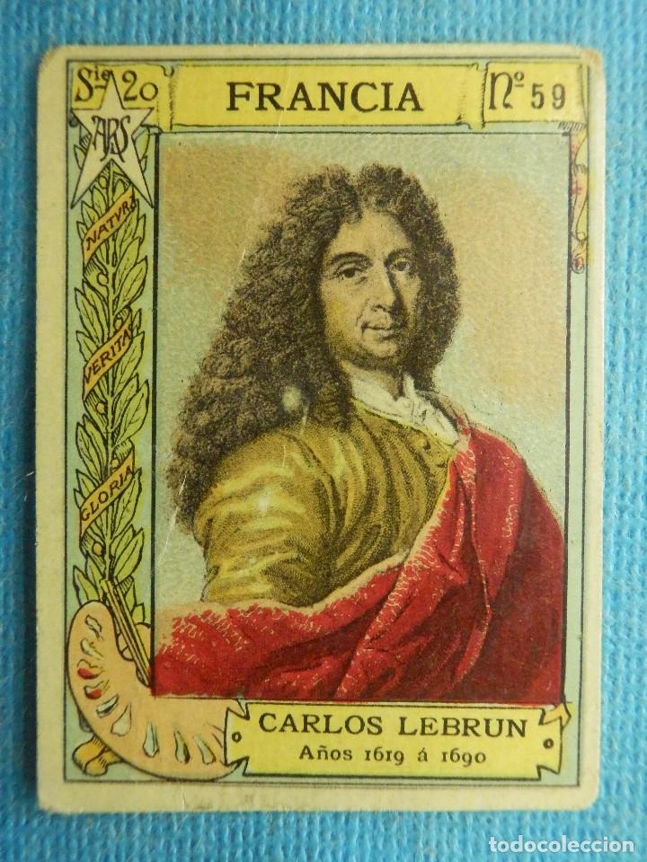 Coleccionismo cromos antiguos: FOTOTIPIA CERILLAS SERIE 20 - N&ordm; 59 - CARLOS LEBRUN - HOLANDA - 1619 AL 1690