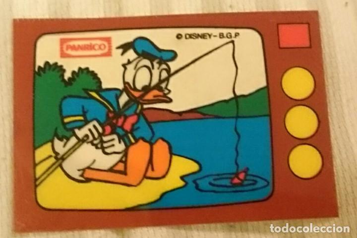 Colecionismo Cromos antigos: Cromo pegatina adhesivo panrico raro Disney Donald pesca transparente 1986 a&ntilde;os 70 80