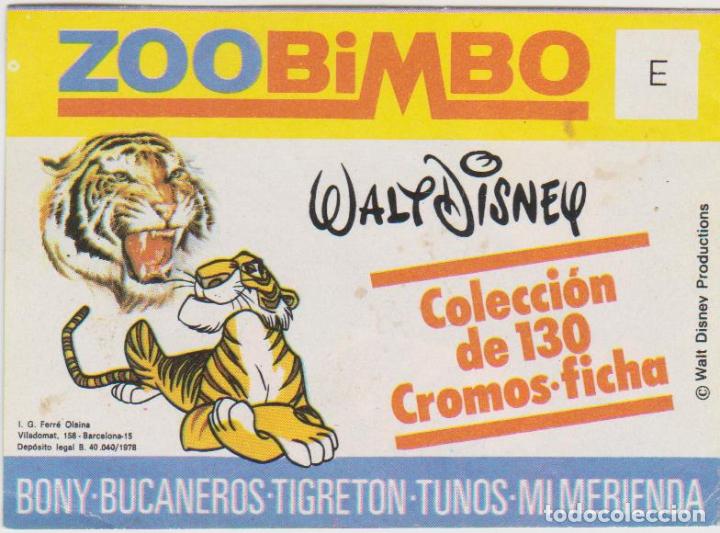 Coleccionismo cromos antiguos: BIMBO -- ZOOBIMBO -- LETRA E -- NUNCA PEGADA - Foto 1