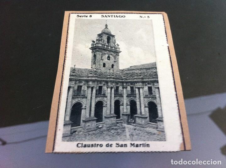 Collezionismo Figurine antiche: CROMO DE LAS BELLEZAS DE GALICIA (SANTIAGO, SERIE 8,  N&ordm; 5, CLAUSTRO... (PEGADO AL CART&Oacute;N ORIGINAL)