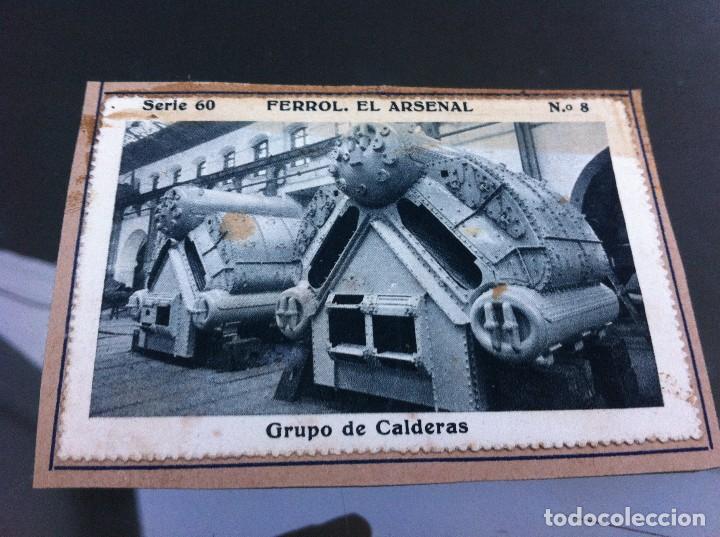 Collezionismo Figurine antiche: CROMO BELLEZAS DE GALICIA (FERROL, SERIE 60, N&ordm; 8, ARSENAL (PEGADO AL CART&Oacute;N ORIGINAL)
