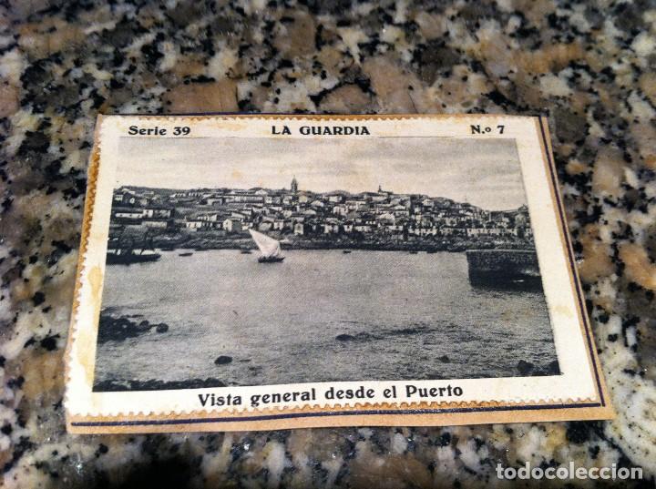 Collectionnisme Cartes &agrave; collectionner anciennes: CROMO BELLEZAS DE GALICIA (LA GUARDIA, SERIE 39, N&ordm; 7) VISTA GENERAL... (PEGADO AL CART&Oacute;N ORIGINAL)