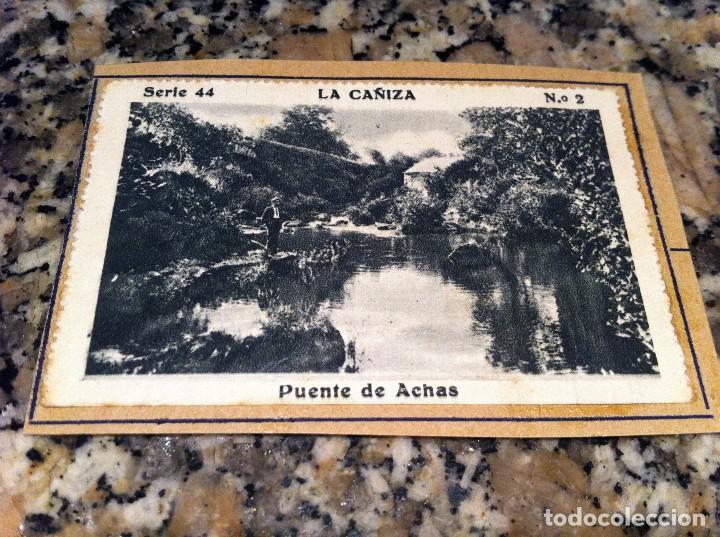 Collectable Antique Stickers: CROMO BELLEZAS DE GALICIA (LA CA&Ntilde;IZA, SERIE 44, N&ordm; 2) PUENTE ACHAS (PEGADO AL CART&Oacute;N ORIGINAL)