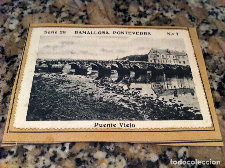 Collectionnisme Cartes &agrave; collectionner anciennes: CROMO BELLEZAS DE GALICIA (RAMALLOSA, SERIE 28, N&ordm; 7) PUENTE VIEJO (PEGADO AL CART&Oacute;N ORIGINAL)