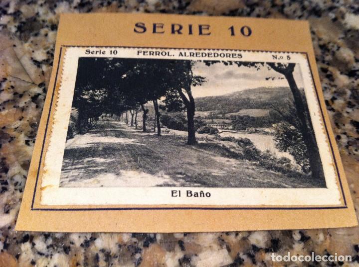 Collectable Antique Stickers: CROMO BELLEZAS DE GALICIA (FERROL, EL BA&Ntilde;O, SERIE 10, N&ordm; 5) (PEGADO AL CART&Oacute;N ORIGINAL)