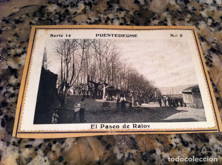 Collectable Antique Stickers: CROMO BELLEZAS DE GALICIA (PUENTEDEUME, SERIE 14, N&ordm; 3) PASEO RAJOY (PEGADO AL CART&Oacute;N ORIGINAL)