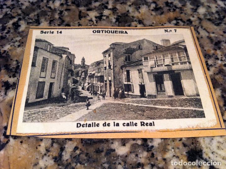 Collectionnisme Cartes &agrave; collectionner anciennes: CROMO BELLEZAS DE GALICIA (ORTIGUEIRA, SERIE 14, N&ordm; 7) CALLE REAL (PEGADO AL CART&Oacute;N ORIGINAL)