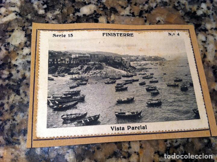Collectable Antique Stickers: CROMO BELLEZAS DE GALICIA (FINISTERRE, SERIE 15, N&ordm; 4) VISTA PARCIAL (PEGADO AL CART&Oacute;N ORIGINAL)
