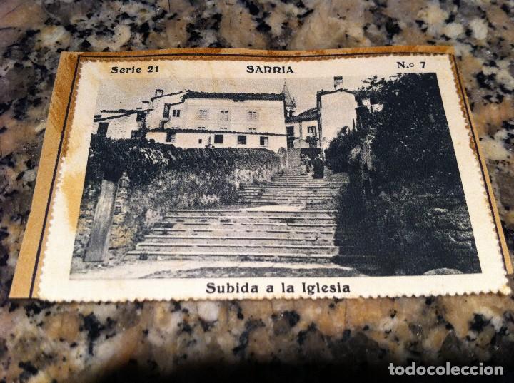 Collectionnisme Cartes &agrave; collectionner anciennes: CROMO BELLEZAS DE GALICIA (SARRIA, SERIE 21, N&ordm; 7) SUBIDA IGLESIA (PEGADO AL CART&Oacute;N ORIGINAL)