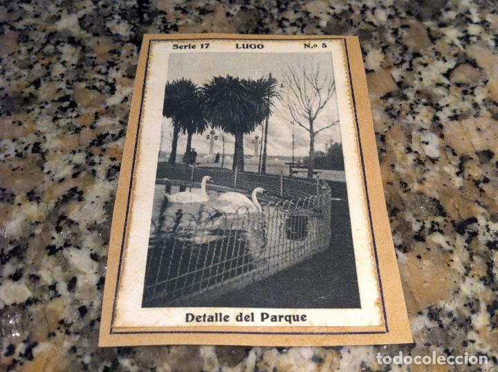 Sammeln alte Sammelbilder: CROMO BELLEZAS DE GALICIA (LUGO, SERIE 17, N&ordm; 5)  PARQUE (PEGADO AL CART&Oacute;N ORIGINAL)
