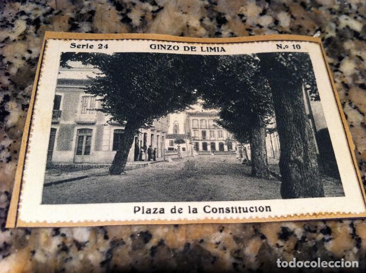 Collectable Antique Stickers: CROMO BELLEZAS DE GALICIA (GINZO DE LIMIA. SERIE 24, N&ordm; 10) PLAZA... (PEGADO AL CART&Oacute;N ORIGINAL)