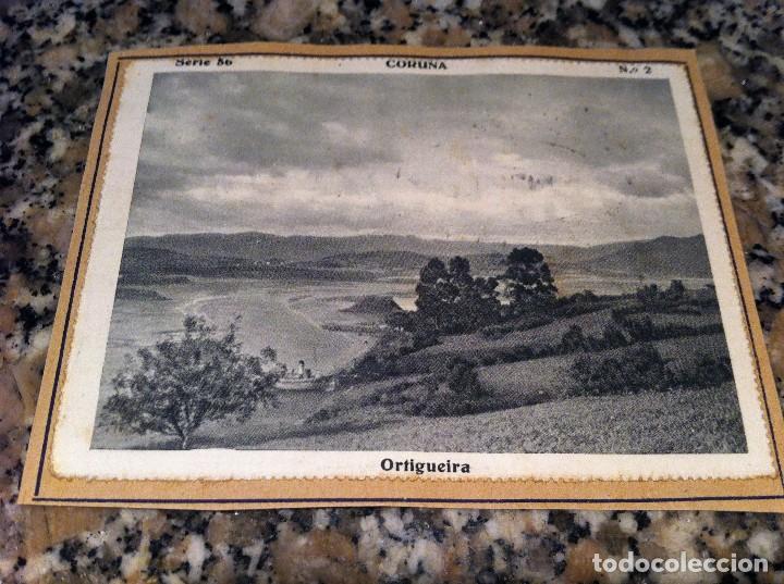 Sammeln alte Sammelbilder: CROMO BELLEZAS DE GALICIA (CORU&Ntilde;A SERIE 56, N&ordm; 2) ORTIGUEIRA (PEGADO AL CART&Oacute;N ORIGINAL)