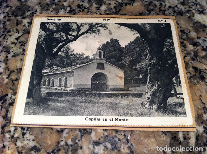 Collectable Antique Stickers: CROMO BELLEZAS DE GALICIA (TUY SERIE 40, N&ordm; 4) CAPILLA MONTE (PEGADO AL CART&Oacute;N ORIGINAL)