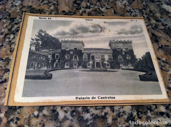 Sammeln alte Sammelbilder: CROMO BELLEZAS DE GALICIA (VIGO SERIE 53, N&ordm; 4) PALACIO CASTRELOS (PEGADO AL CART&Oacute;N ORIGINAL)