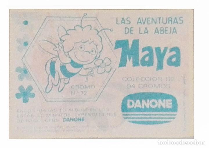 Coleccionismo cromos antiguos: Cromo de La Abeja Maya n&ordm; 72 DANONE (sin pegar) - Foto 2