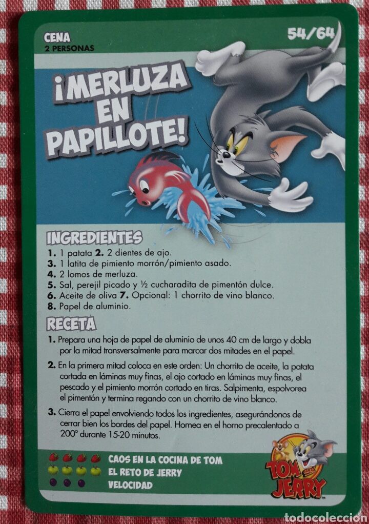 Coleccionismo cromos antiguos: Ficha receta Tom y Jerry num 54 - Foto 1