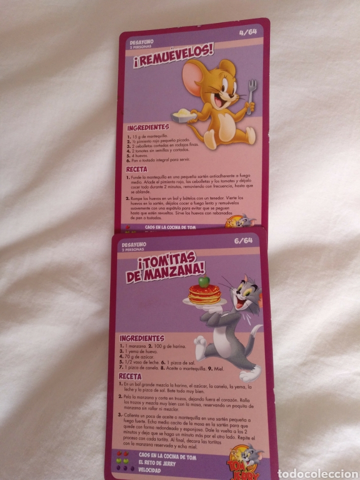 Coleccionismo cromos antiguos: Cromos tom y jerry n 4 y 6 desayuno - Foto 1