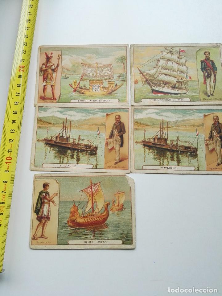 Coleccionismo cromos antiguos: 4 cromos de Barcos de diferentes &eacute;pocas - Foto 1