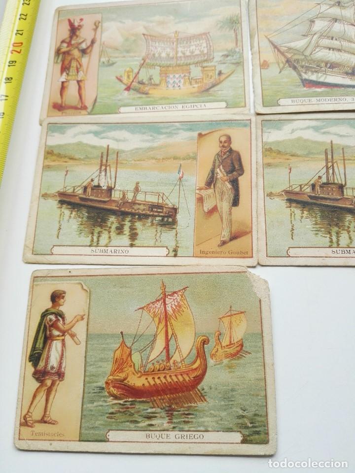 Coleccionismo cromos antiguos: 4 cromos de Barcos de diferentes &eacute;pocas - Foto 2