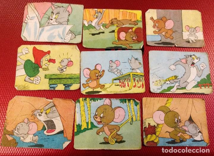 Coleccionismo Cromos antiguos: Lote de 9  cromos de animales alegres historietas Tom y Jerry