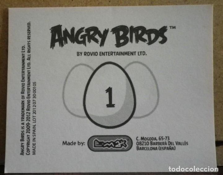 Coleccionismo cromos antiguos: Angry Birds. E-Max 2012. Cromo sin pegar N&ordm; 1 - Foto 2
