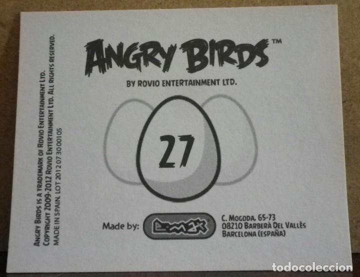 Coleccionismo cromos antiguos: Angry Birds. E-Max 2012. Cromo sin pegar N&ordm; 27 - Foto 2