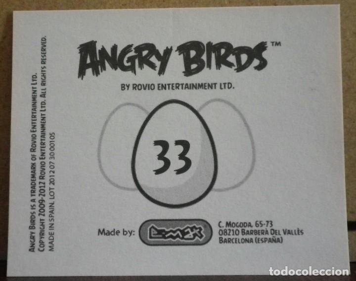 Coleccionismo cromos antiguos: Angry Birds. E-Max 2012. Cromo sin pegar N&ordm; 33 - Foto 2
