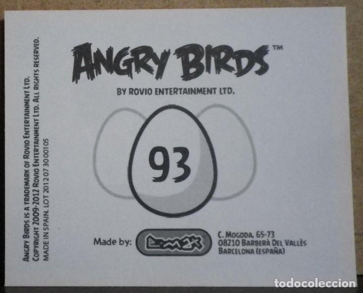 Coleccionismo cromos antiguos: Angry Birds. E-Max 2012. Cromo sin pegar N&ordm; 93 - Foto 2