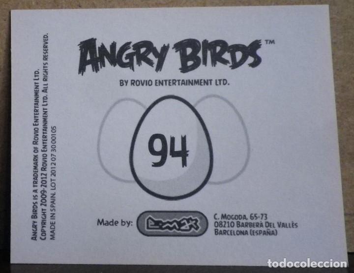 Coleccionismo cromos antiguos: Angry Birds. E-Max 2012. Cromo sin pegar N&ordm; 94 - Foto 2