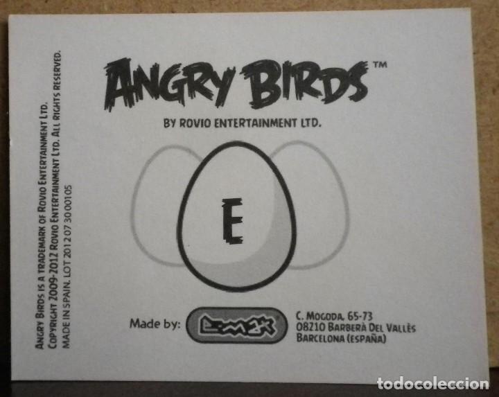 Coleccionismo cromos antiguos: Angry Birds. E-Max 2012. Cromo sin pegar Letra E - Foto 2