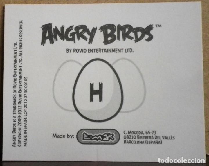 Coleccionismo cromos antiguos: Angry Birds. E-Max 2012. Cromo sin pegar Letra H - Foto 2